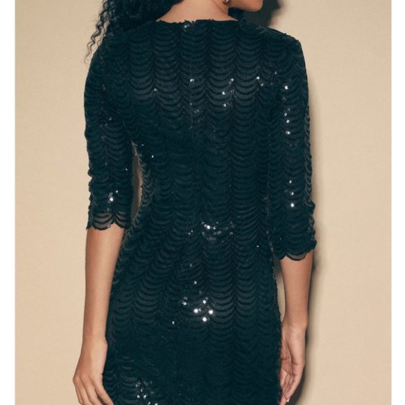 NWT Lulus Black Sequin Bodycon Dress - Picture 5 of 7